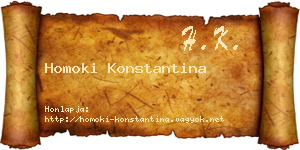 Homoki Konstantina névjegykártya